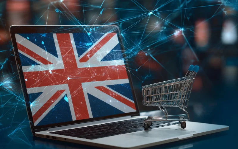 UK_flag_behind_an_online_purchase_of_a_software